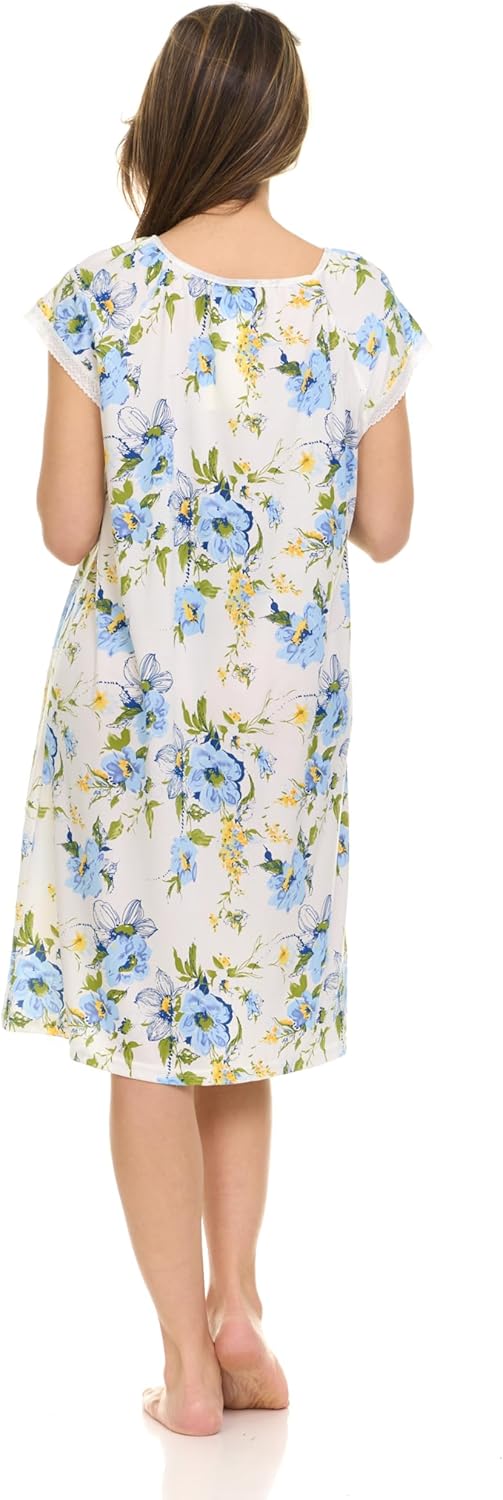 JEFFRICO 2 Pack Long Nightgowns for Women - Short Sleeve Soft Womens Nightgowns & Sleepshirts - Image 5