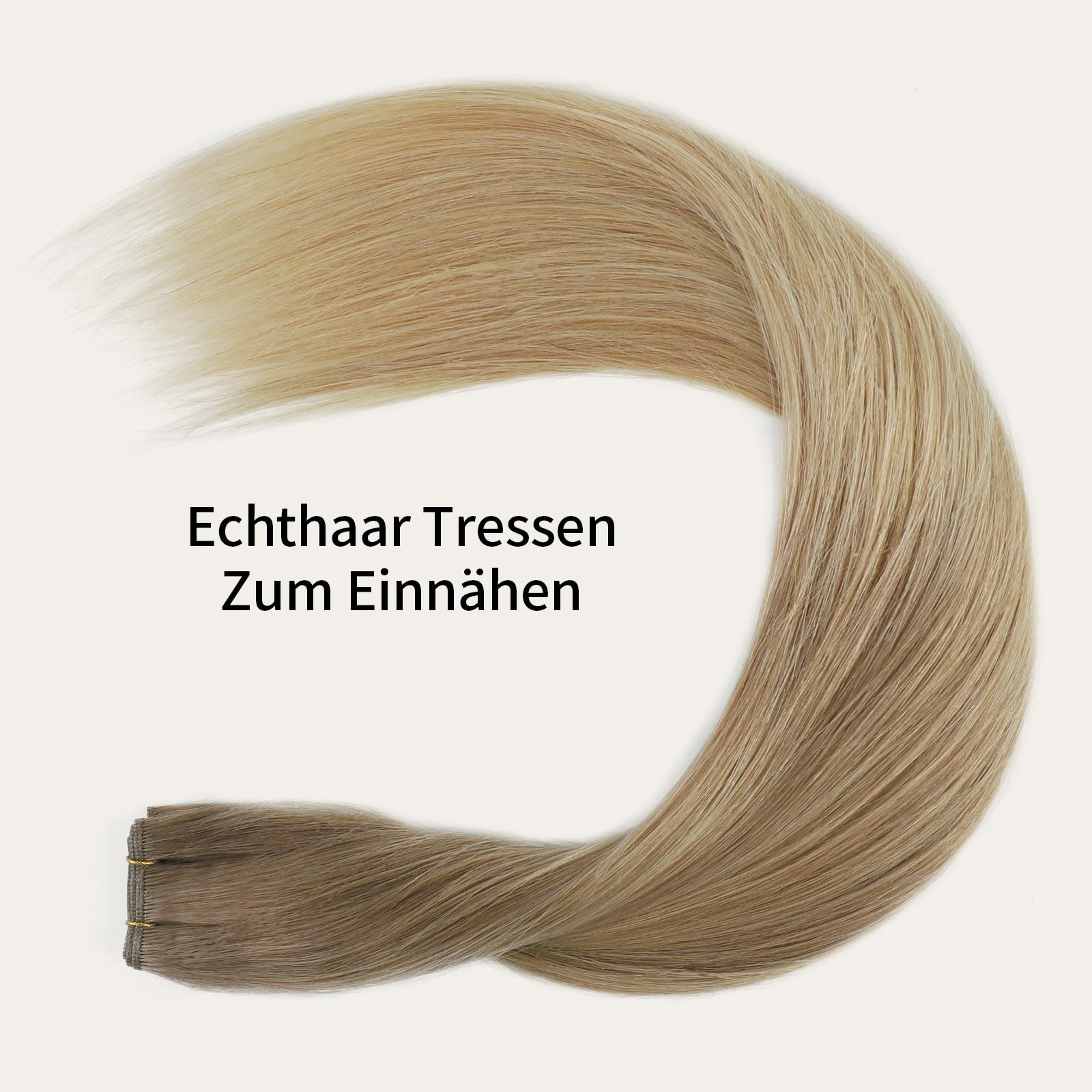 ABH AMAZINGBEAUTY HAIR Echthaar Tressen Balayage 40cm Braun Blond 50g | Remy Echthaar Genius Weft, Tressen Einnähen, Balayage Braun Blond Highlighted, Haarverlängerung Sew in Extensions