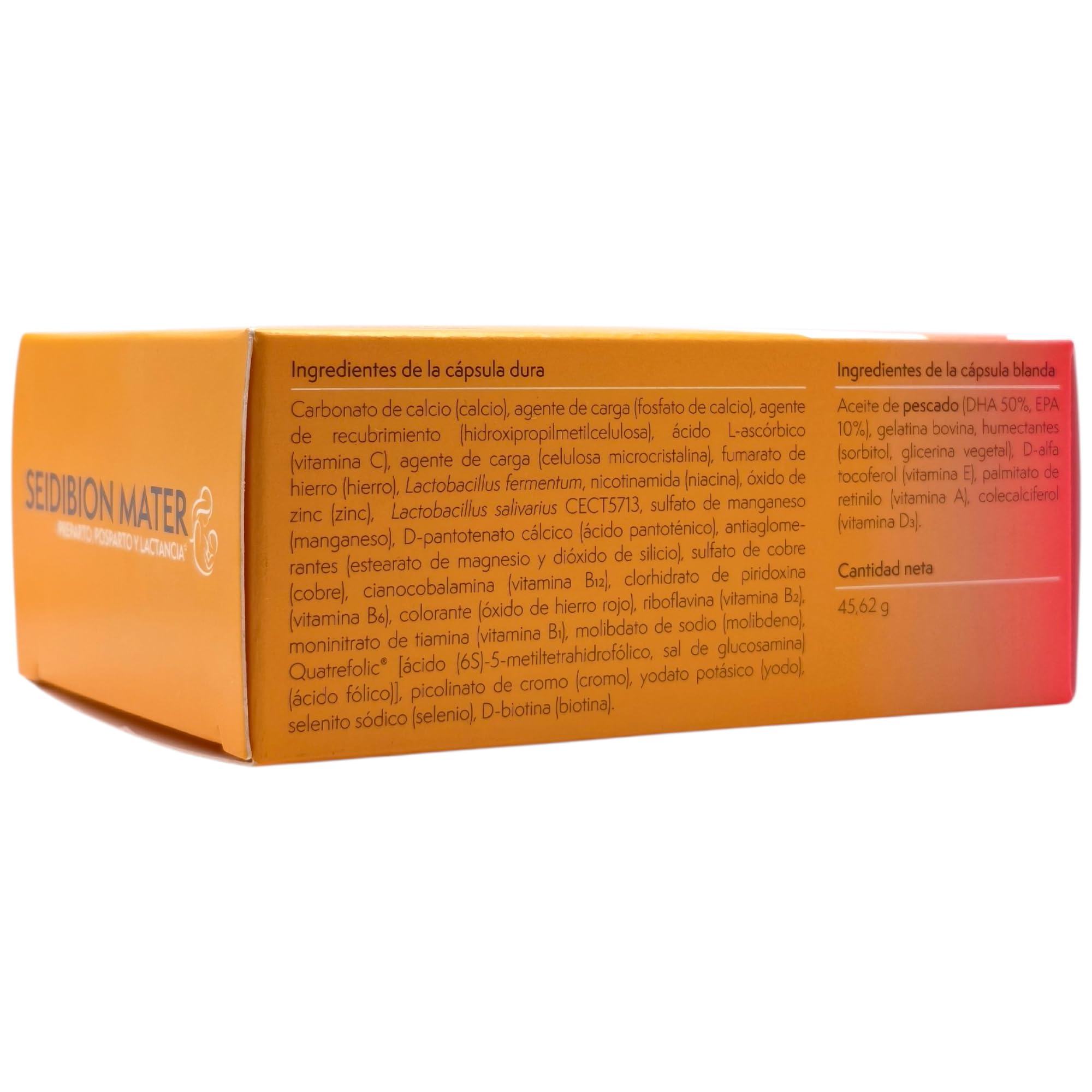 Seid Lab Seidibion Mater 60 Cápsulas - Suplemento Multivitamínico para Embarazo y Lactancia - Con Quatrefolic®, Yodo, Omega-3 DHA, Probióticos, Hierro y Minerales