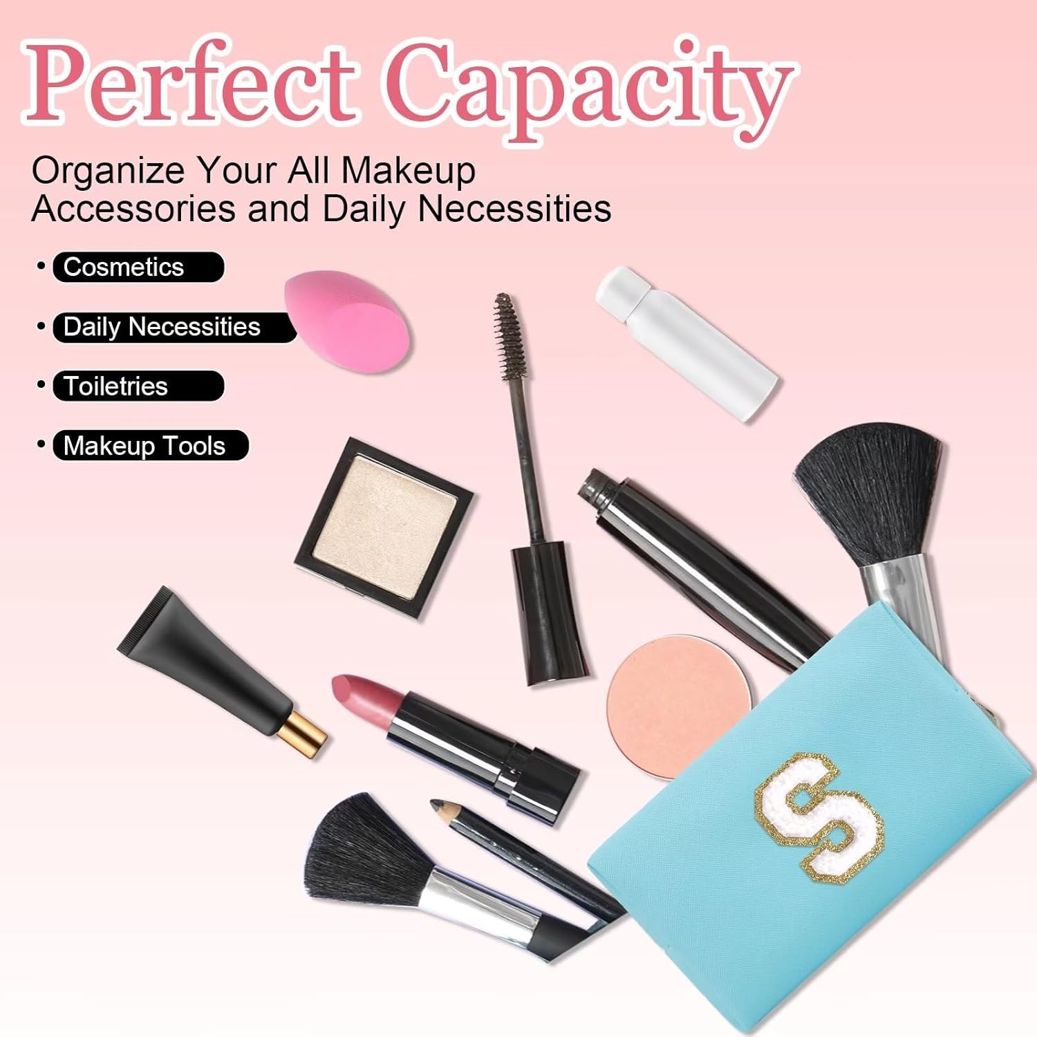 Preppy Personalized Letter Travel Makeup Pouch 6 71Cv102bwLL. AC SL1500