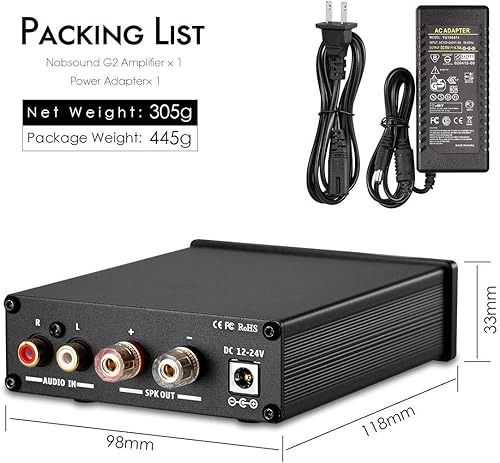 Miniatura 8 de Nobsound G2 Subwoofer Amplificador de potencia Mini Mono SUB Amp 100W PBTL BTL Bridge Home Theater