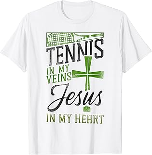 Funny Tennis Player Racket Jesus Faith Christian Tennis In T-Shirt