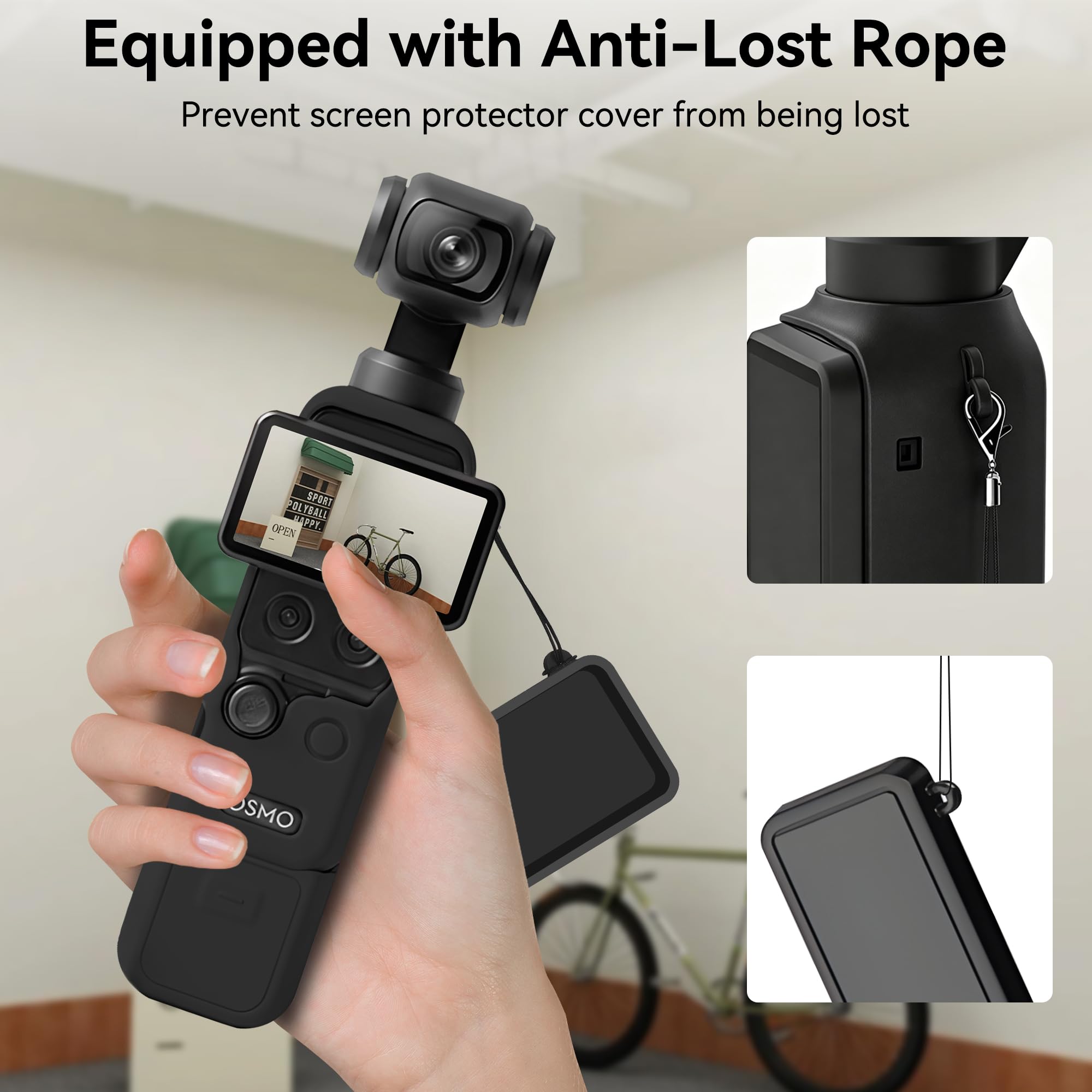 Osmo Pocket 4 Silikonowy Pokrowiec - Ochronny Pokrowiec na Obiektyw Aparatu Miękki Odporny na Wstrząsy Zarysowania do DJI Osmo Pocket 4 Akcesoriów Czarny