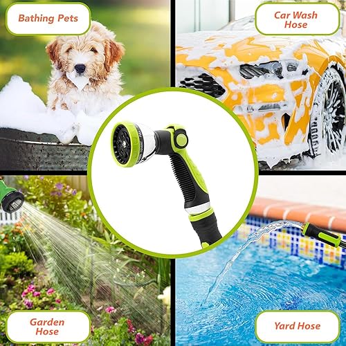 Miniatura 4 de Manguera de jardín resistente de 100 pies x 58 pulgadas, manguera de agua flexible, a prueba de fugas, manguera híbrida ligera con mango giratorio y