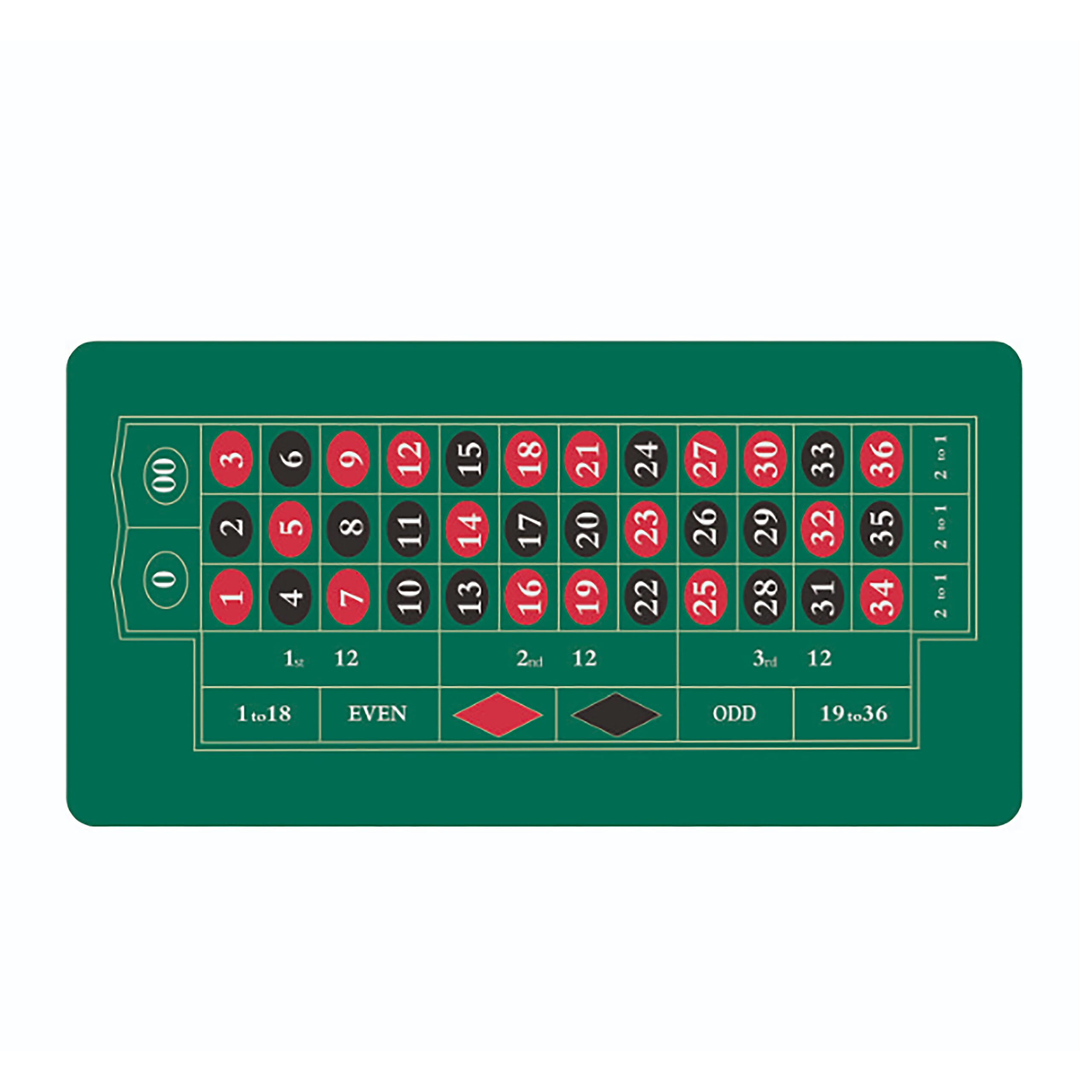 Relaxdays Tapis de Roulette et Poker antidérapant 60×120 cm avec Rouleau Rangement, Noir