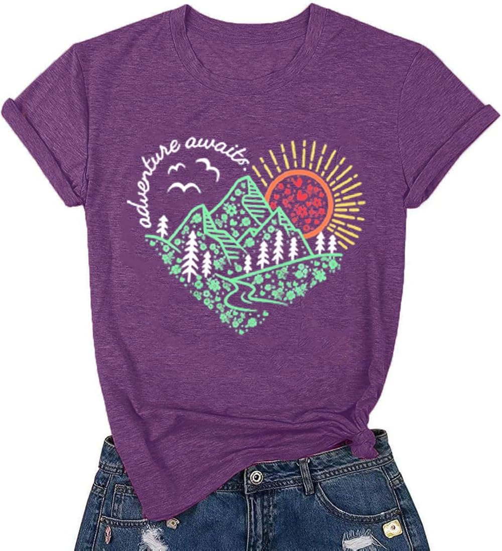 Outdoor Adventure Graphic Tee for Women: Hike, Travel & Explore Outdoor Adventure Graphic Tee for Women: Hike, Travel & Explore