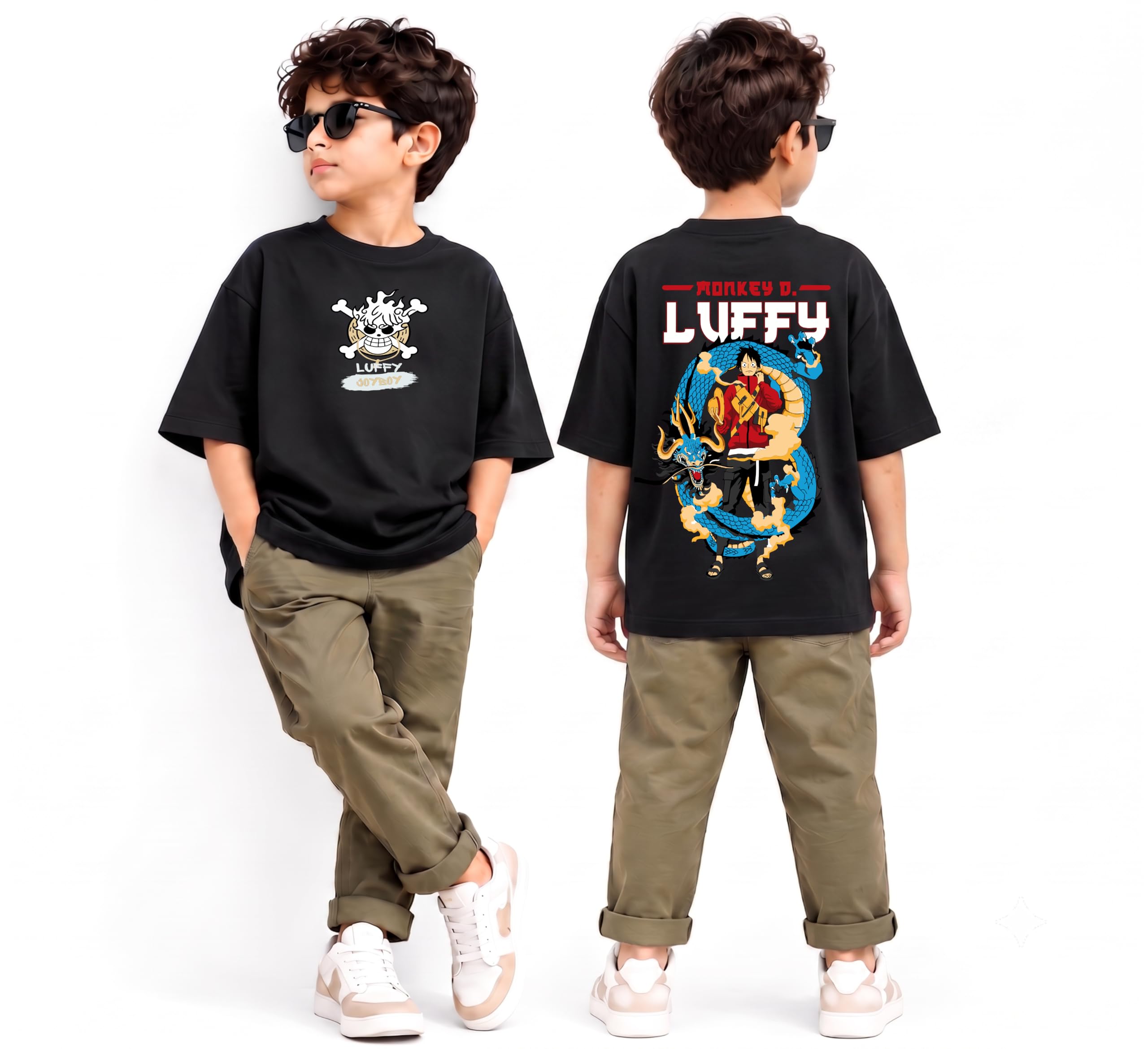 ARTWEN Boys Anime Graphic T-Shirt Black - Image 1