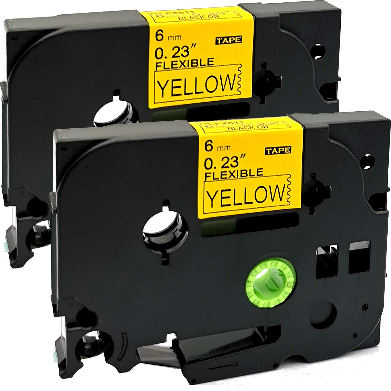 NEOUZA 2PK Compatible for Brother P-Touch Laminated TZe TZ Label Tape Cartridge 6mm x 8m (TZe-Fx611 Flexible ID Wire Cable Black on Yellow) โ image 1