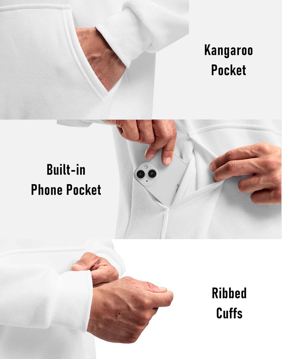 G Gradual Men's Fleece Hoodies Pullover Soft Warm Athletic Workout Gym Hooded Sweatshirt for Men with Pockets - Image 5