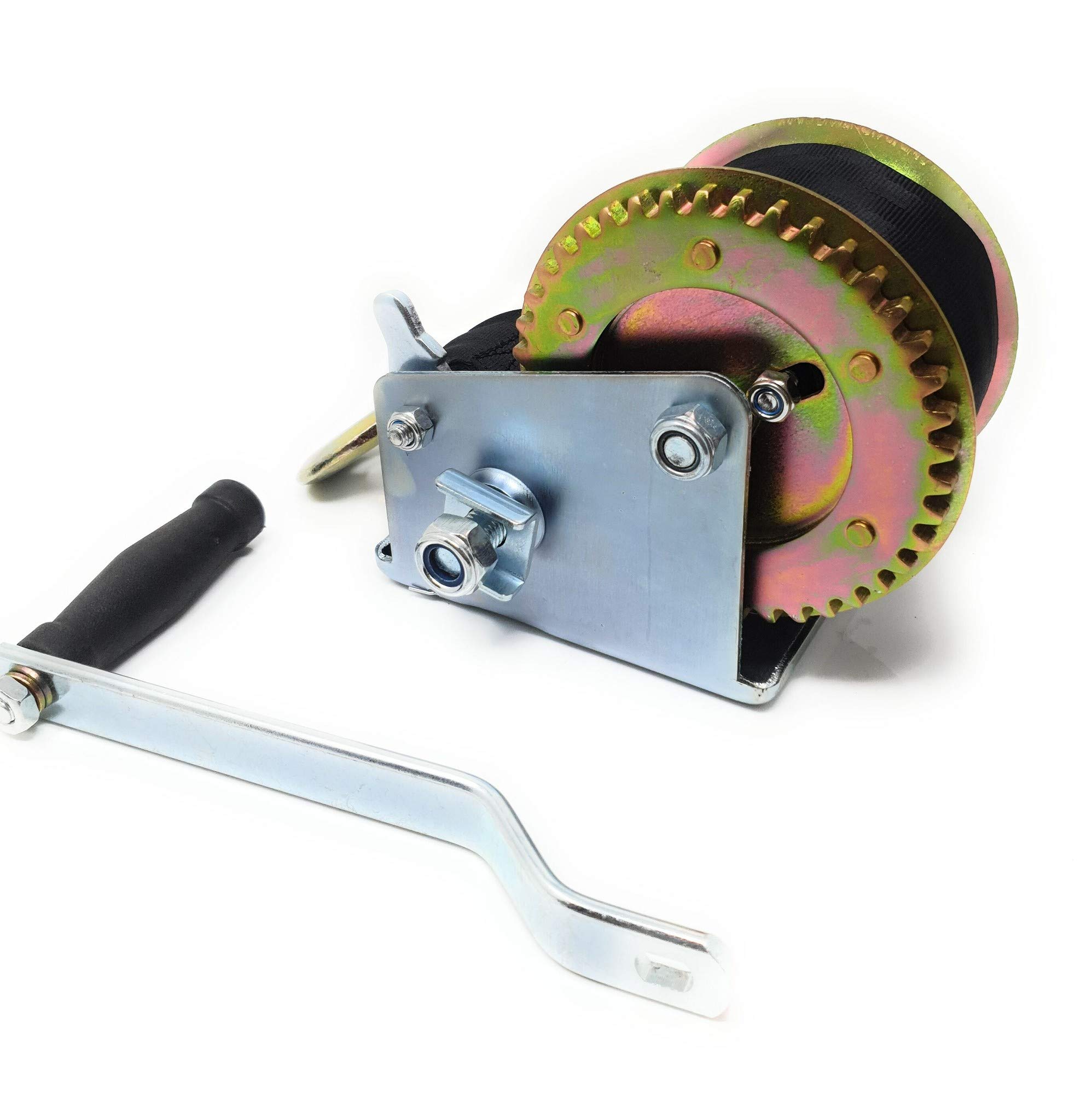 DWTGERMANY 101245 6 m 500 kg Strap Winch Hand Winch Ratchet Mechanism
