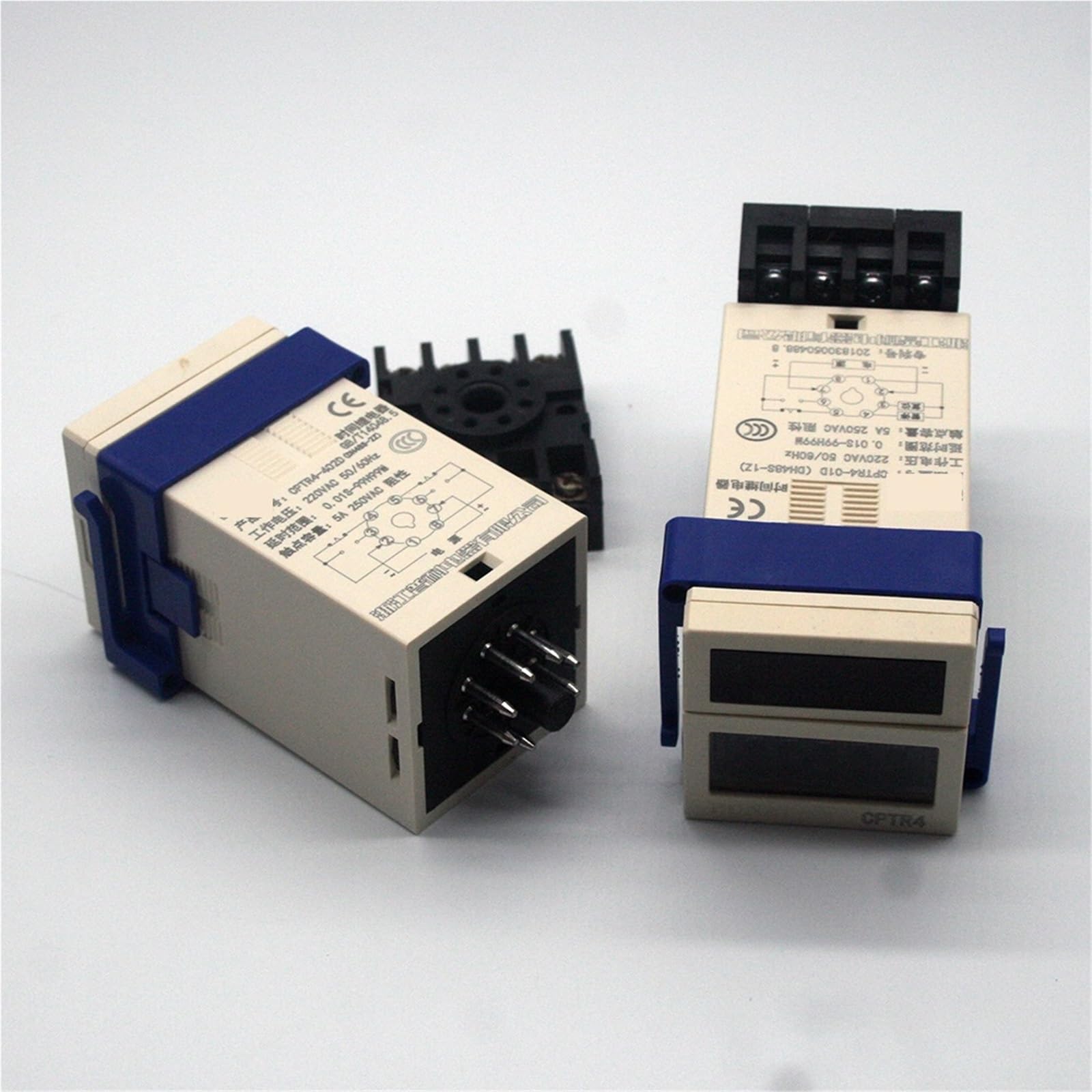 DH48S-1Z LED Digital Temporizador programable Interruptor de relé de Tiempo DH48-2Z 0,01 S-99H99M Carril DIN AC110V 220V DC 12V 24V Base de Enchufe(DH48S-2Z,DC24V)