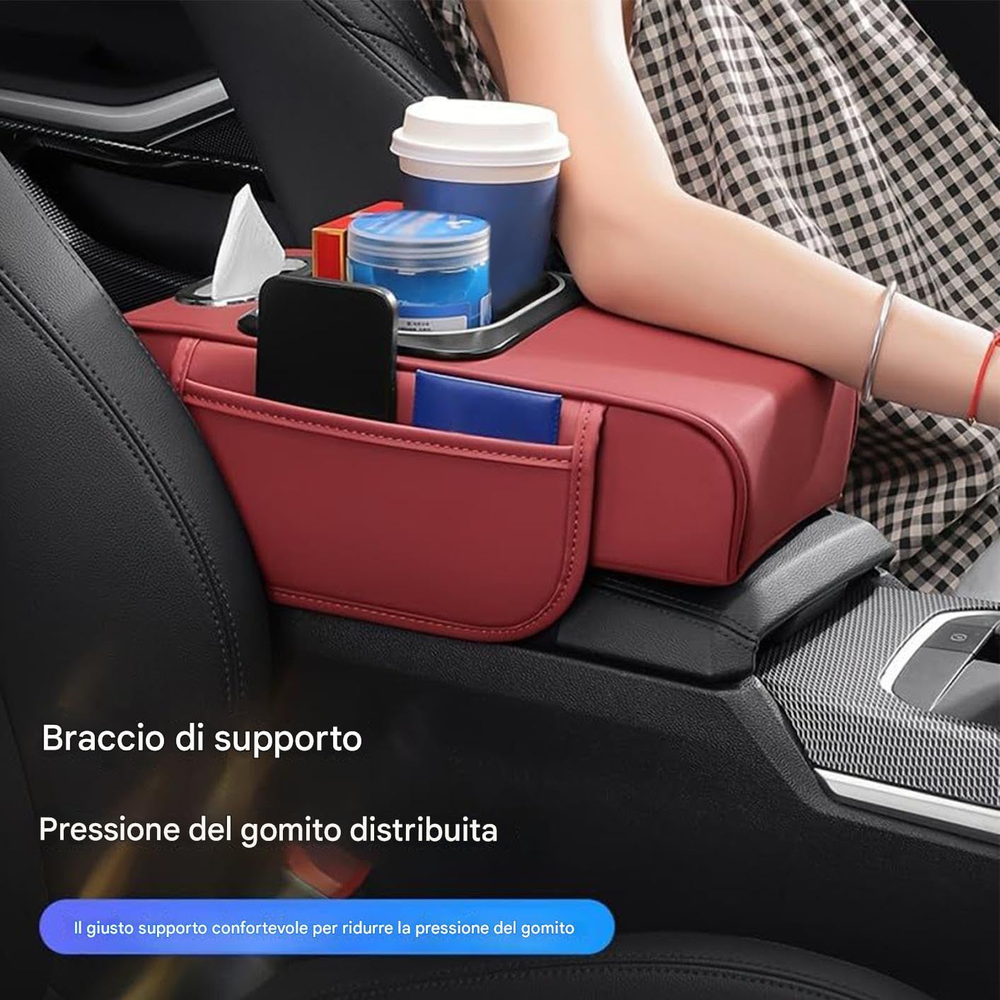 Organizador De Reposabrazos De Coche Cubierta para Pañuelos de Portavasos