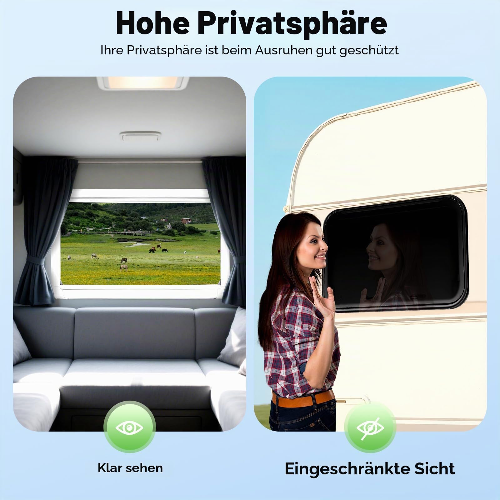 DIFU Wohnwagen Fenster 900x550 mm Ausstellfenster mit ECE 43R Geprüft, Gehärtetem Glas Fenster Camper Ausbau, XL Wohnmobilfenster Van Kastenwagen mit Fliegengitter und Rollo, Insektenschutz