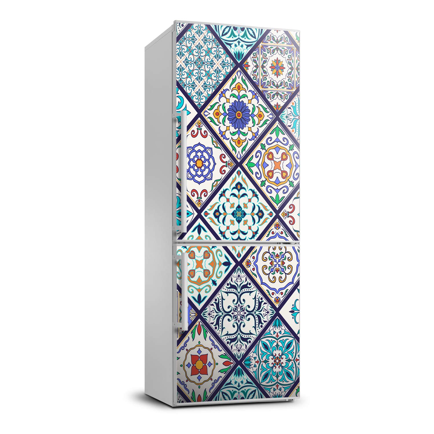 Autocollant frigo 60x180cm motif carreaux de céramique pour déco de cuisine
