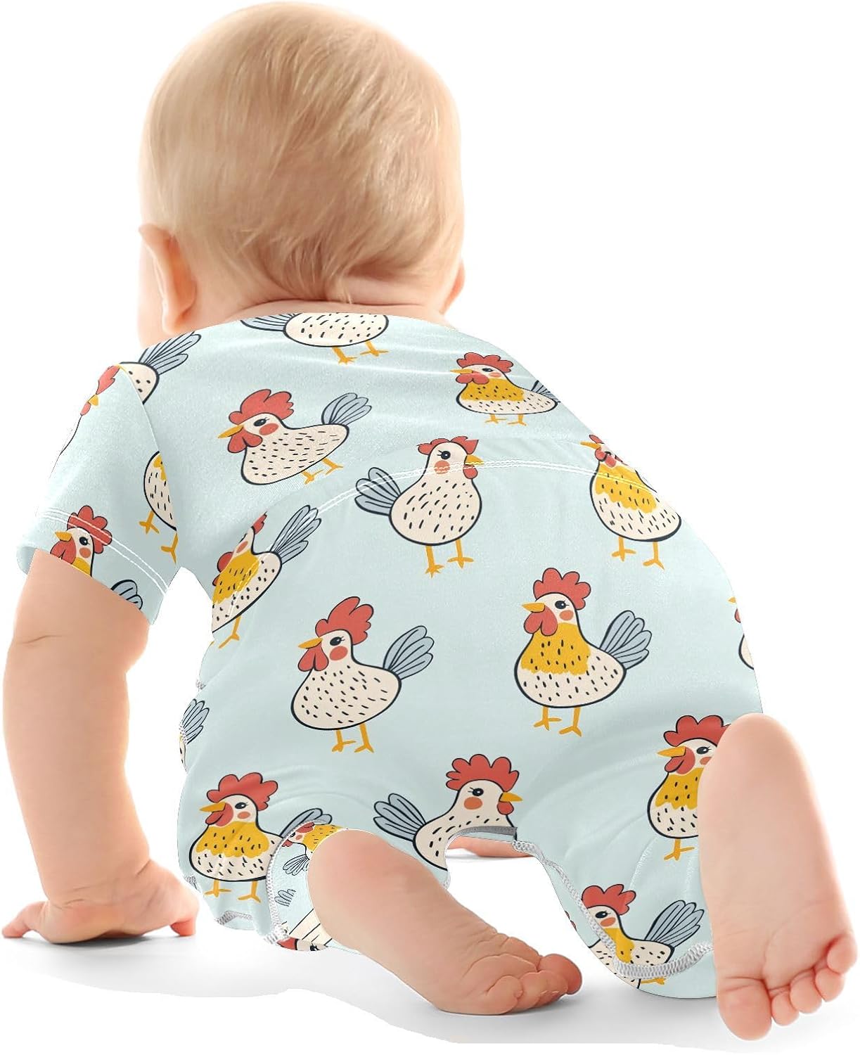 vvfelixl Baby Clothes Cute Rooster Baby Bodysuits Set Unisex Short Sleeve Babys Pants Sets 0-3M
