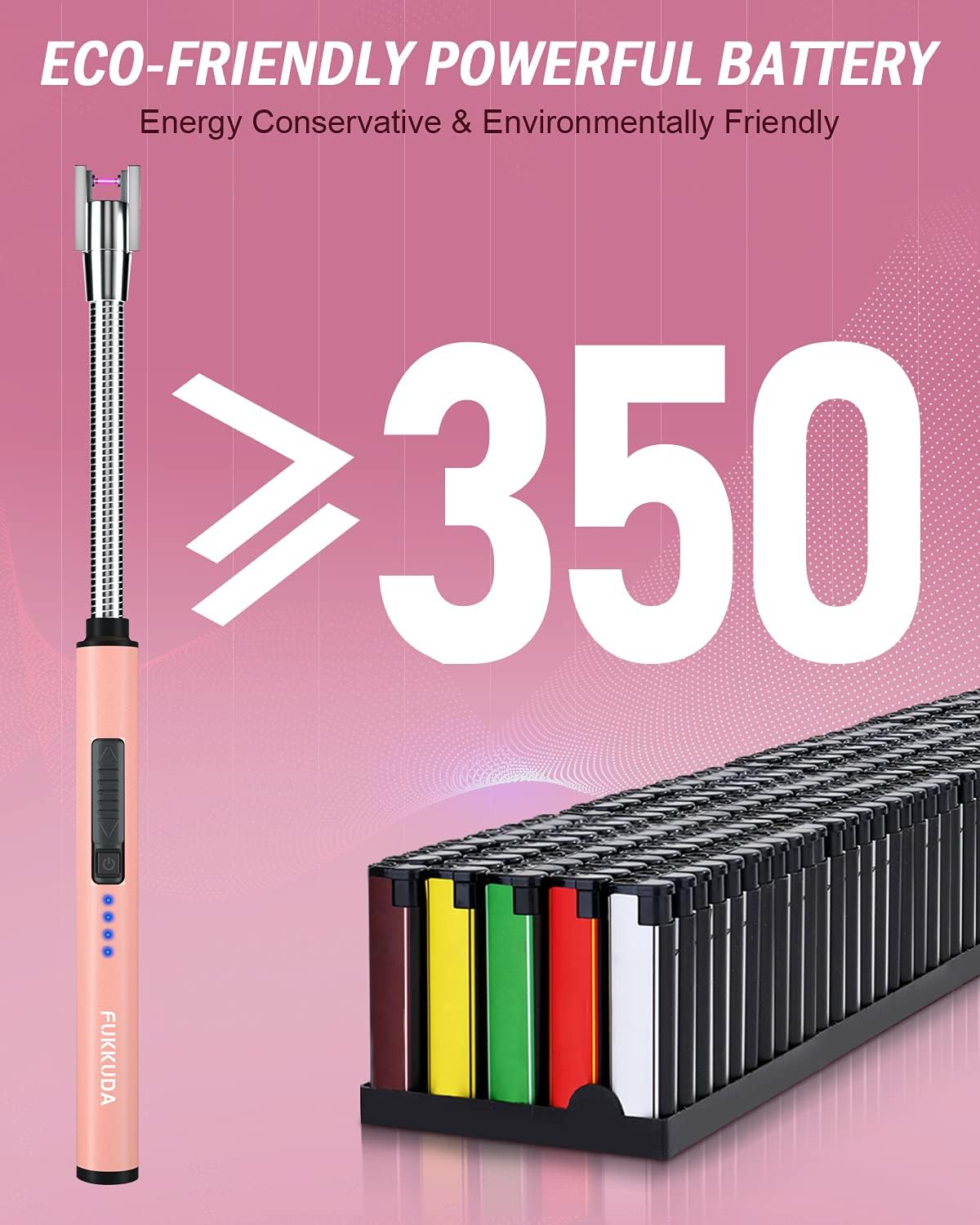 Candle Lighter Electric Arc Lighter with USB Rechargeable Battery Plasma Flameless & Windproof Lighters Double Safety Switch (Rose Gold) : Sports & Outdoors