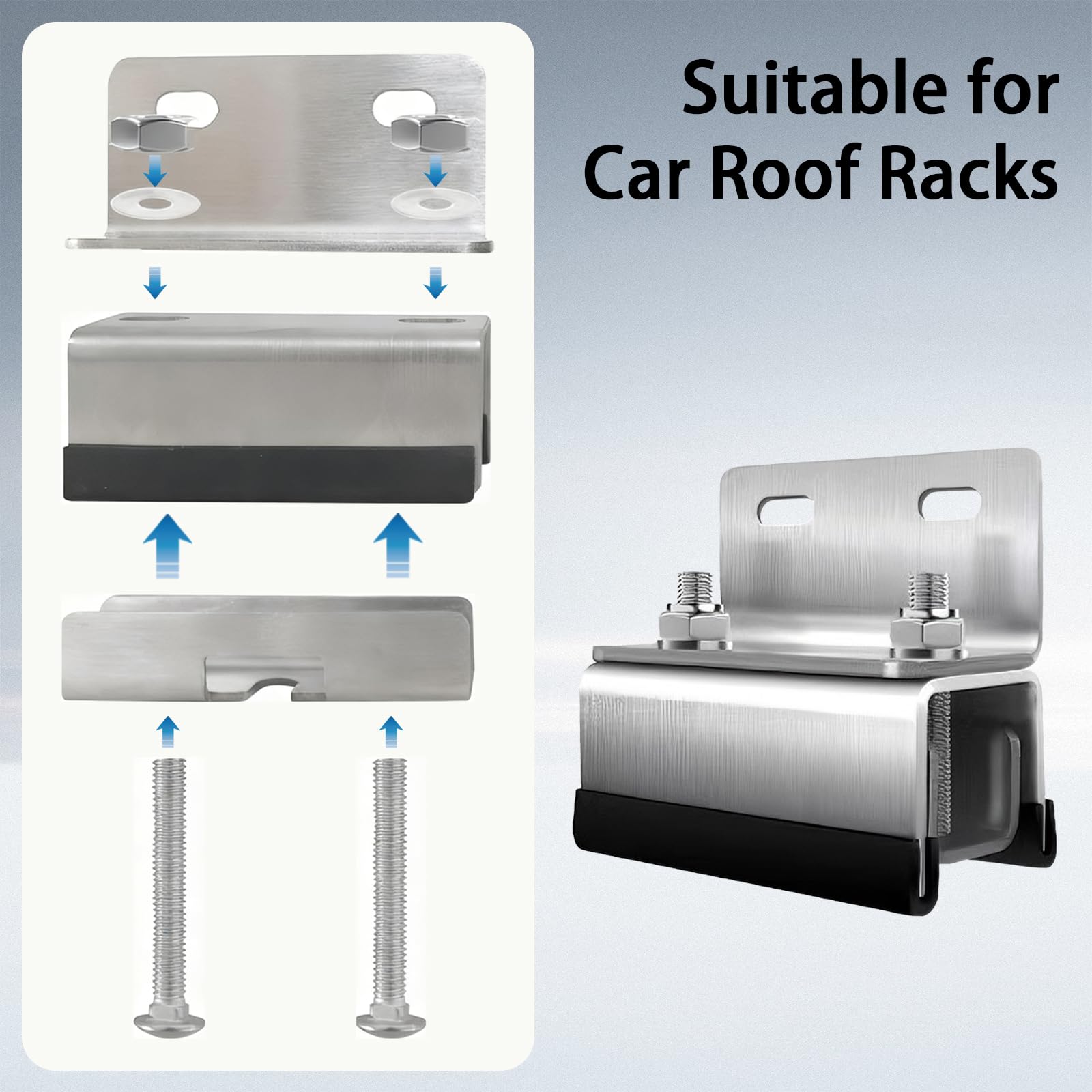 BRGD 6 Pezzi Van Roof Rack Mount Kit, portapacchi base 304 in acciaio inox per ProMaster, Boxer, Jumper, Ducato, Movano