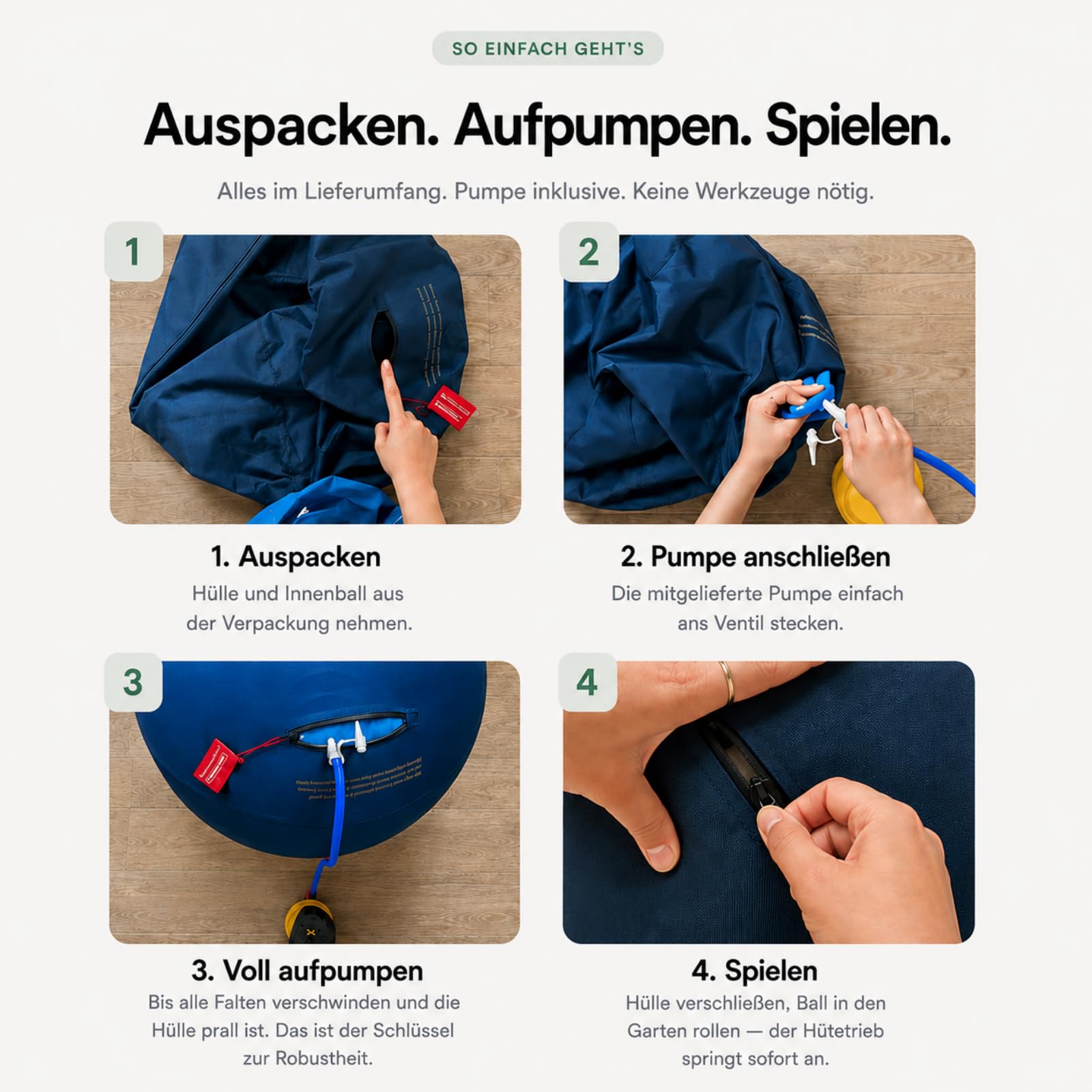 Lentiva Treibball Original,Norden Treibball,Ball für Hunde,Kau und kratzfestes Hundespielzeug mit Handschlaufe,Interaktives Hundeball für Innen und Außenbereich