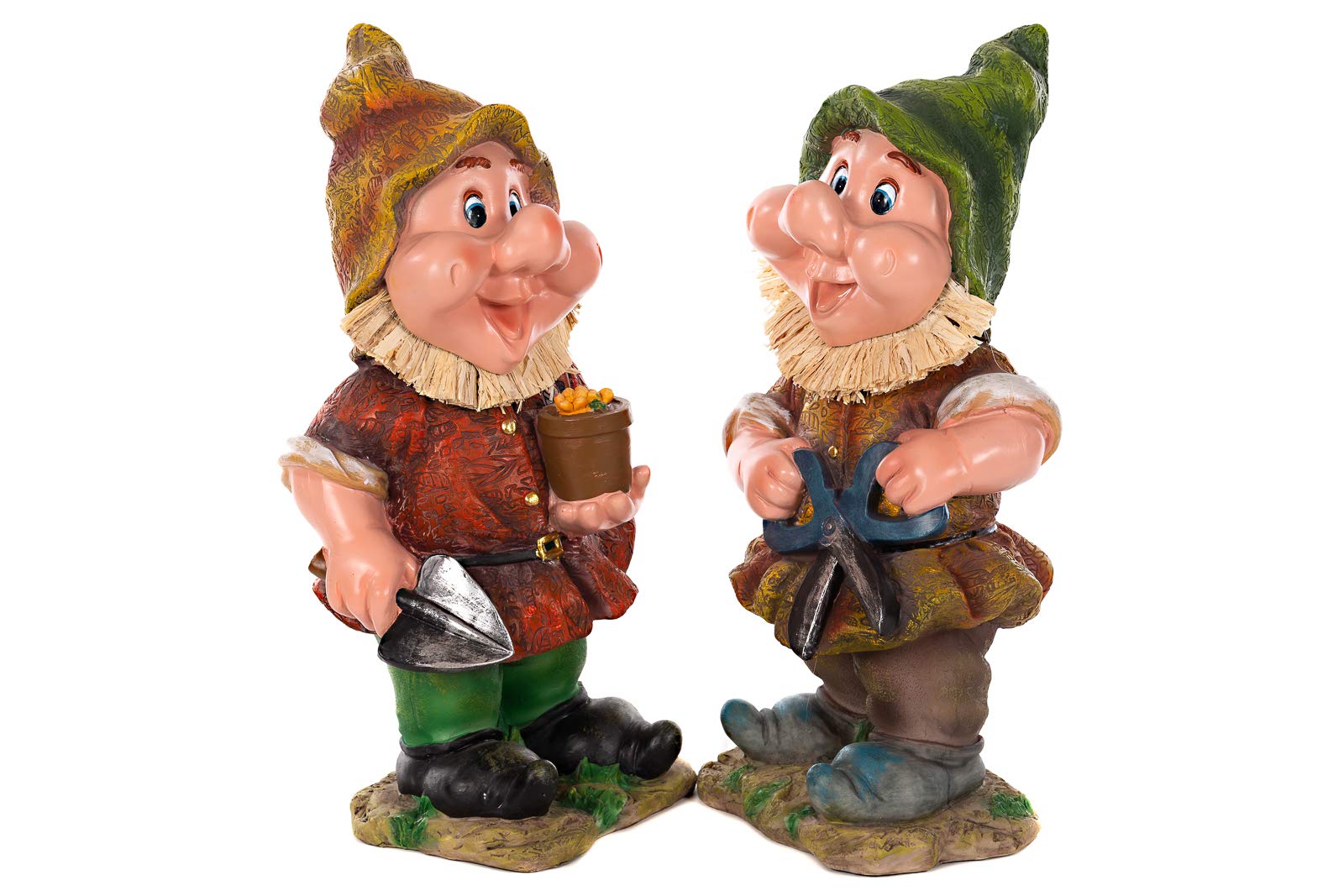 NANO GIGANTE, Nano da giardino XXL, Wichtel da giardino NF13102 Grande 41 cm, Figura da giardino (13102-SET-Coppia-2-Pezzi)