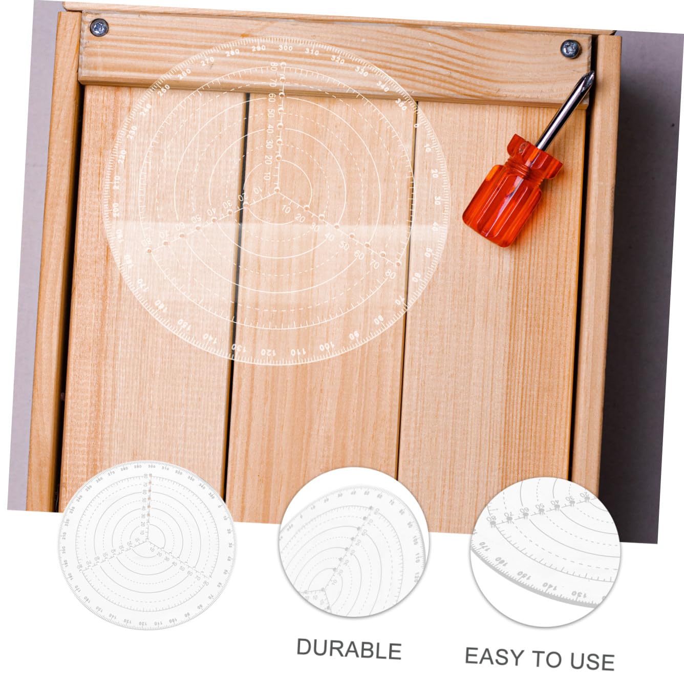 Gadpiparty Gabarit de Centrage Circulaire Grand Format en Acrylique Transparent Pointe en Acier Inoxydable, Outil de Dessin Précis pour Travail du Bois et Marquage, Règle de Centrage