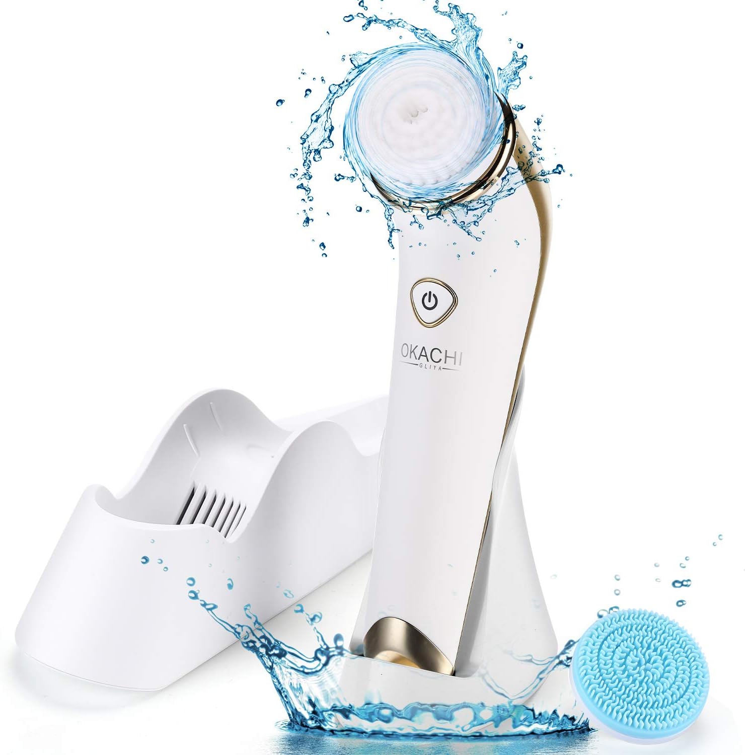 Facial Cleaning Brush, Waterproof Brush With Deep Cleansing System, Gentle Skin Care Face Brush for All Skin, Blackhead, Makeup, Exfoliate and Acne Remove
