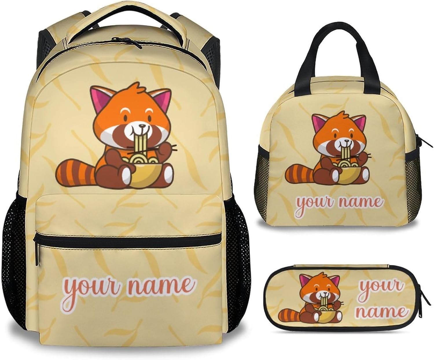 Backpack for Girls - 17 Inch Cute Red Panda Backpacks for Middle School - Light Green large capacity Bookbag for Kids