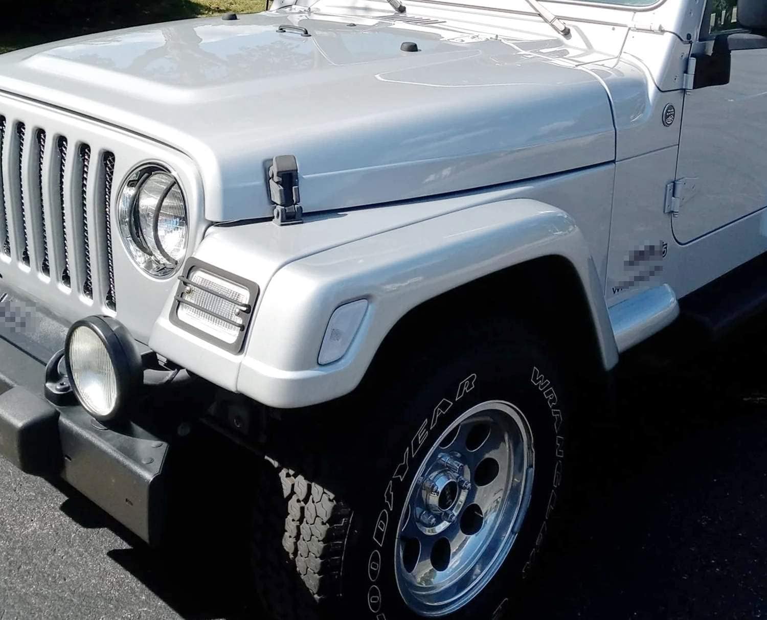 iJDMTOY OE-Spec White/Clear Lens Front Fender Flare Side Marker Housing Assemblies, Compatible With Jeep 1997-2006 Wrangler TJ, Replace OEM Amber/Yellow Sidemarkers