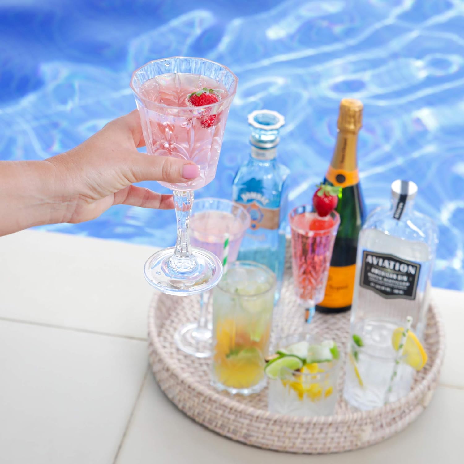 BELLAFORTE Shatterproof Tritan Wine Glass, Set of 4, 10oz - Myrtle Beach Plastic Wine Glasses - Unbreakable Wine Goblets for Indoor and Outdoor Use - BPA Free - Dishwasher Safe - Clear - Image 4