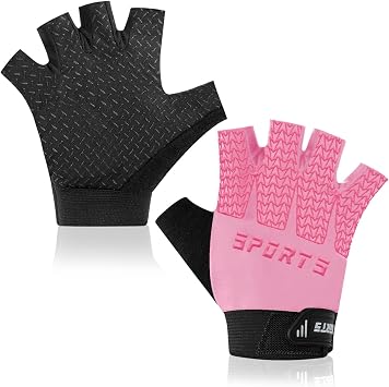 Kids Fingerless Sport Cycling Glove, Non-Slip Toddler Half Finger Fishing Gloves for Child Climbing Riding Biking Outdoor Sports