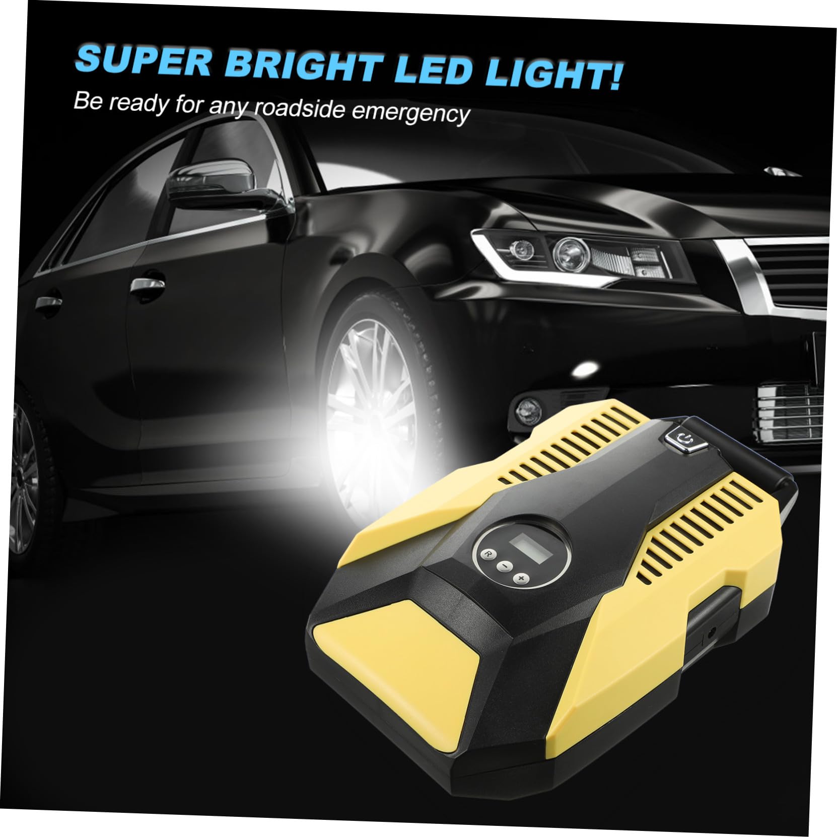 ifundom Inflador de Neumáticos Eléctrico Portátil con Manómetro Digital, Bomba de Aire 12v para Coche, Compresor de Aire Compacto y Automático para Inflado Seguro y Rápido, Uso Automotor