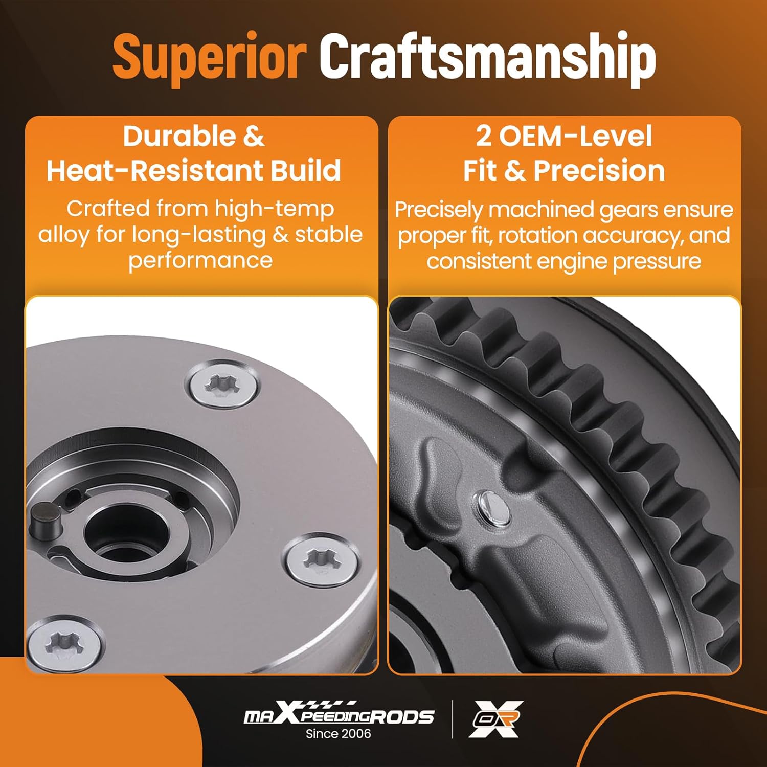 maXpeedingrods 4PCS Intake & Exhaust Cam Phaser Variable Valve Timing VVT Sprocket 12626160 12626161 12624464 Fit for Buick LaCrosse Enclave Allure V6 3.0L 3.6L for Cadillac Chevy GMC