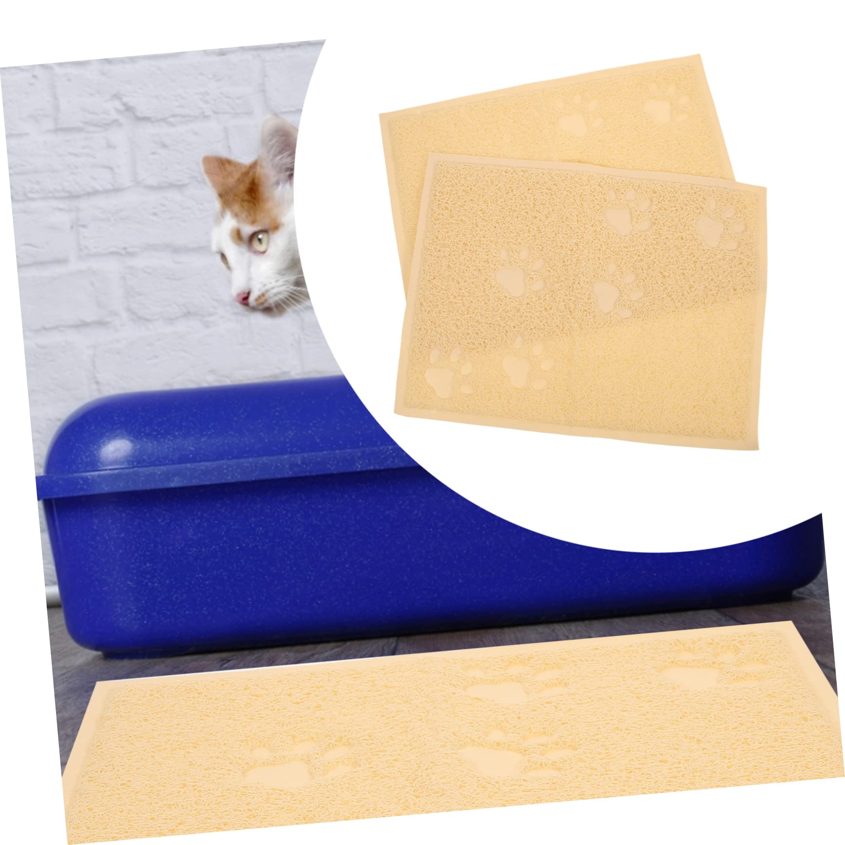 BESPORTBLE 8stücke Katzenstreu Matte Mit Krallen-design Rutschfeste Pvc Haustiermatte Längliche Katzenklo Unterlage Leicht Zu Reinigen
