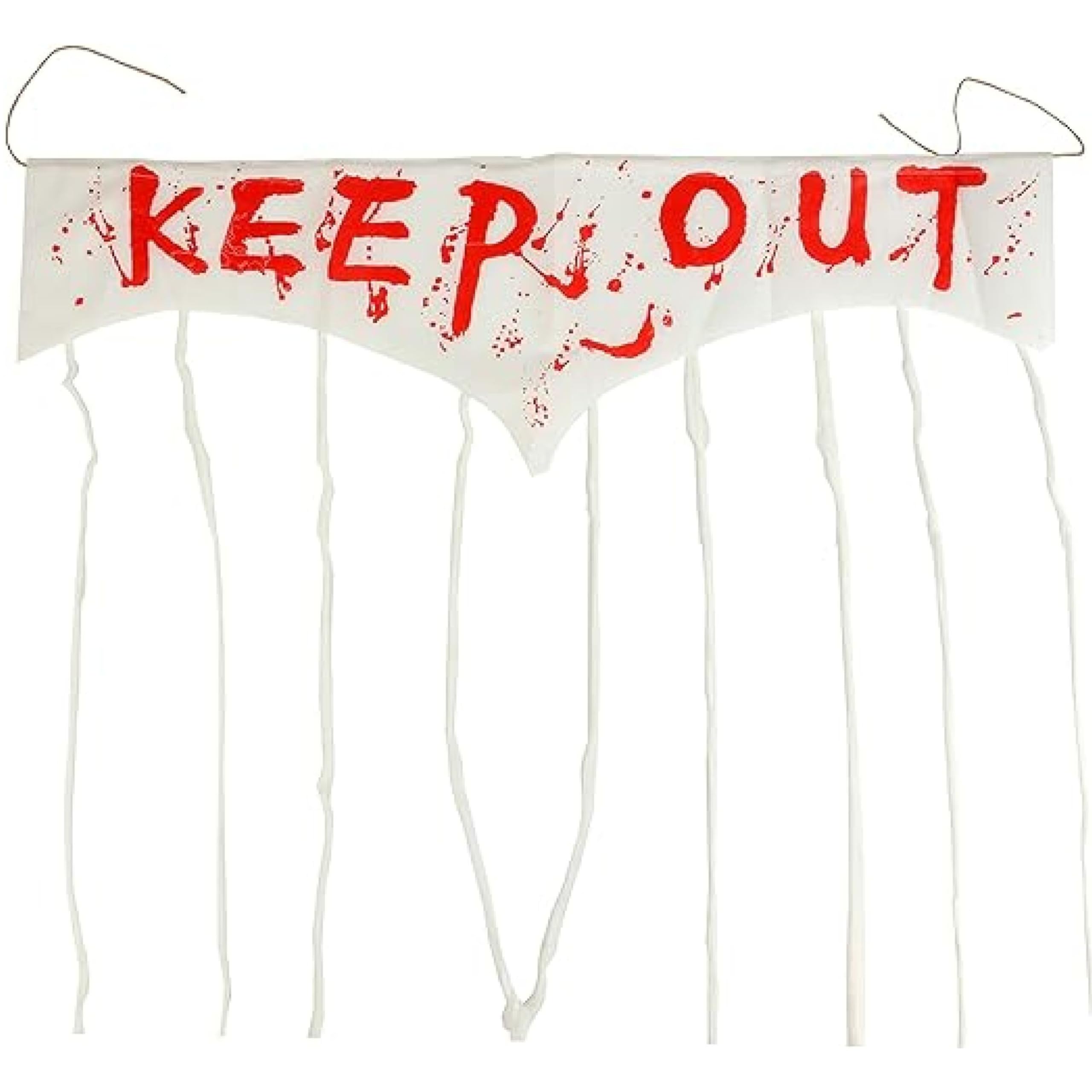 Lizzy Keep Out Door Curtain Halloween Decoration | Spider, Pumpkin, Bat, Blooded Scary Horror Night Party Decorations Accessory For Decor Door, Window, Home, Garden (Keep Out Door Curtain)
