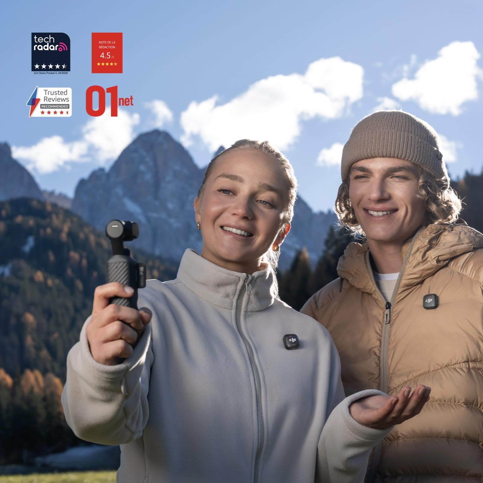 DJI Osmo Pocket 4 Kreativ Combo, Pocket-Gimbal-Vlog-Kamera, 1″ CMOS und 4K/240fps, 3-Achsen-Stabilisierung, 2× verlustfreier Zoom, 107 GB integrierter Speicher, Mic 3 Sender, Fülllicht