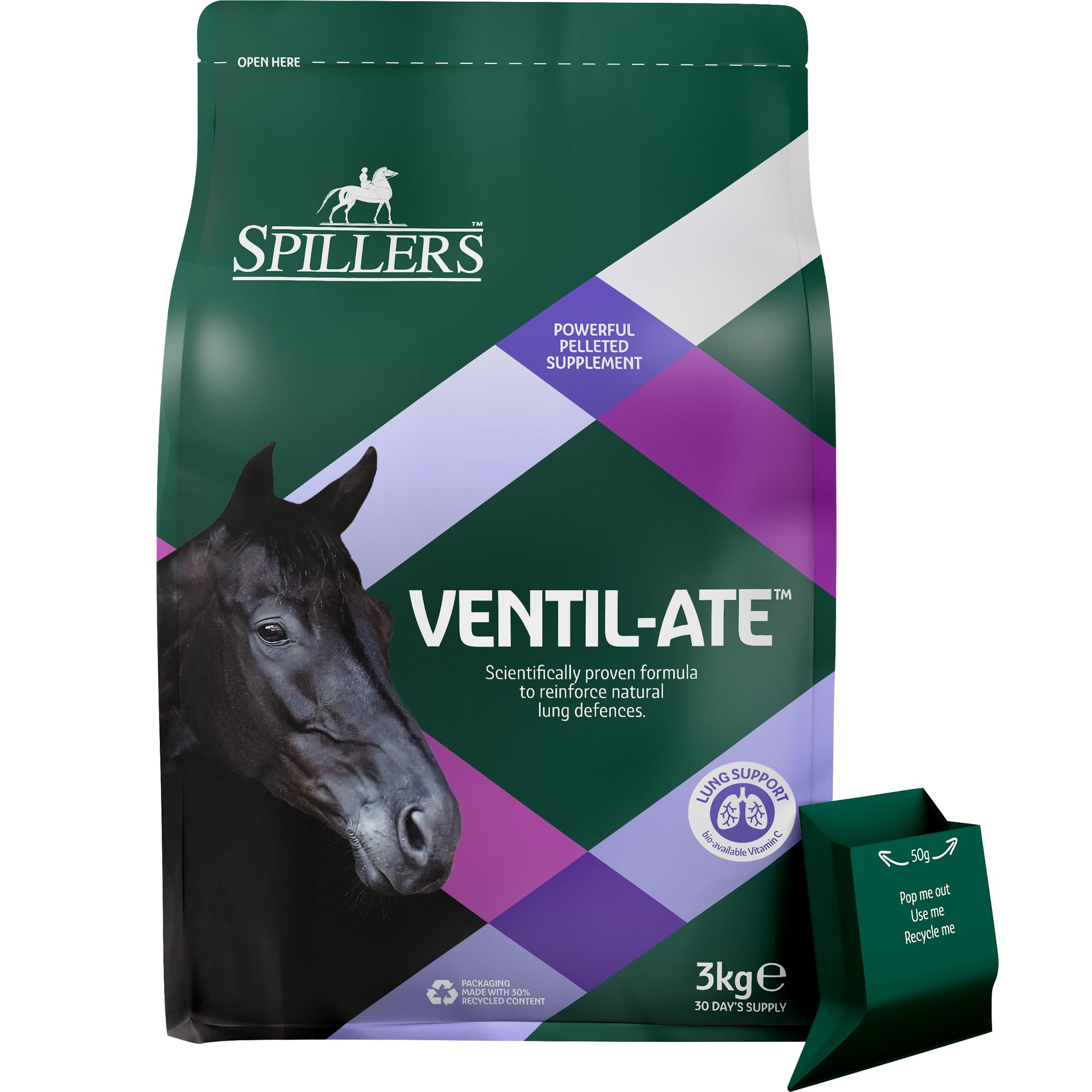 SPILLERS Ventil-ate Horse Supplement (3kg) Respiratory Supplement for Horses and Ponies Stabled for Long Periods Traveling or on Box Rest