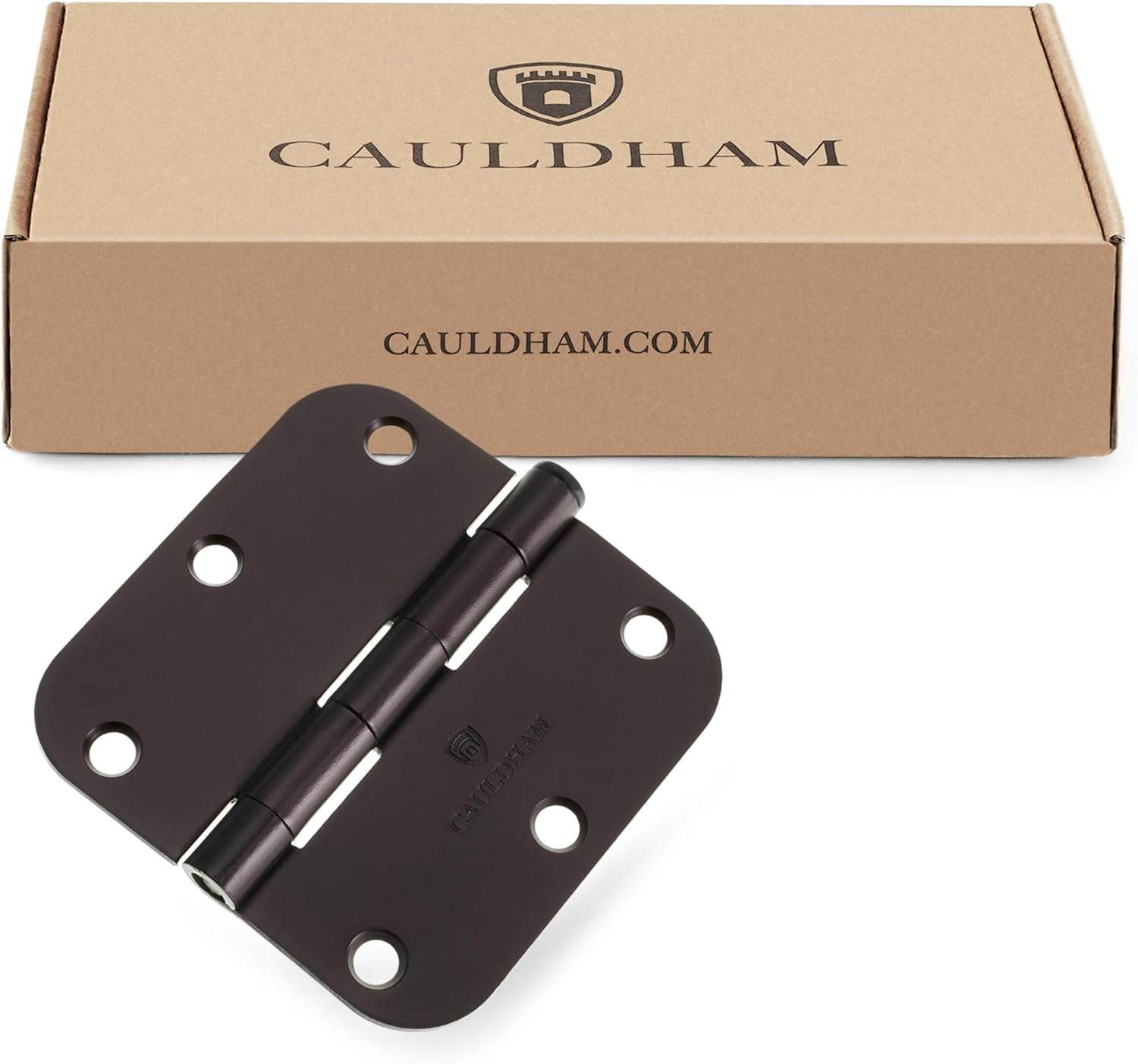 Cauldham (12 Pack) Heavy-Duty 3-1/2" Interior Door Hinges with 5/8" Radius Corners - Oil Rubbed Bronze