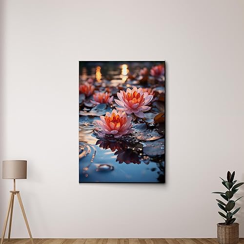 Yoga Wall Art, Canvas Prints Yoga Meditation Studio Room Decorations Tie Dye Hippie Psychedelic Poster with Frame Meditating Peace Wall Art Hanging