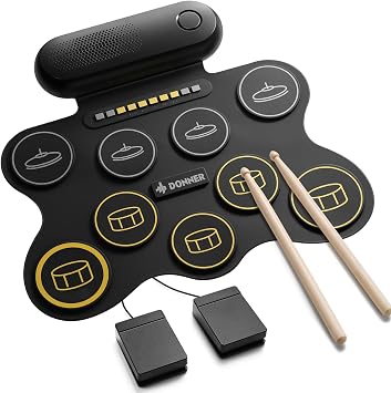 Donner Electric Drum Set for Kids, 9 Pads Roll-Up Electronic Drum, DED-20Q