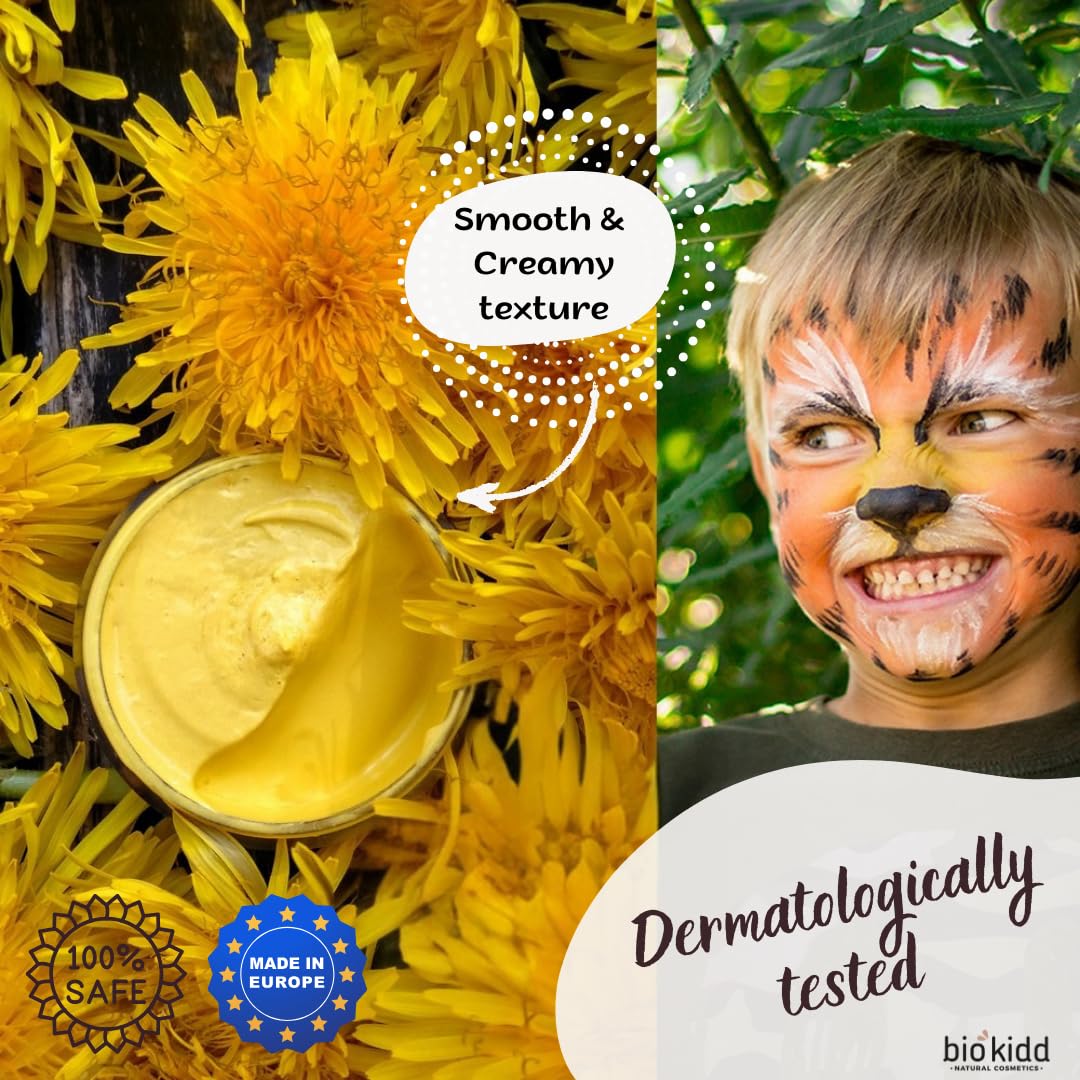 Palette de Maquillage de Fête Liquide, Bio, Non-Toxique, Lavable - pour Peaux Sensibles - Kit de Peinture Faciale Royal Party Face Paint - Cadeau pour Carnaval, Anniversaire, Noël - 10x10ml