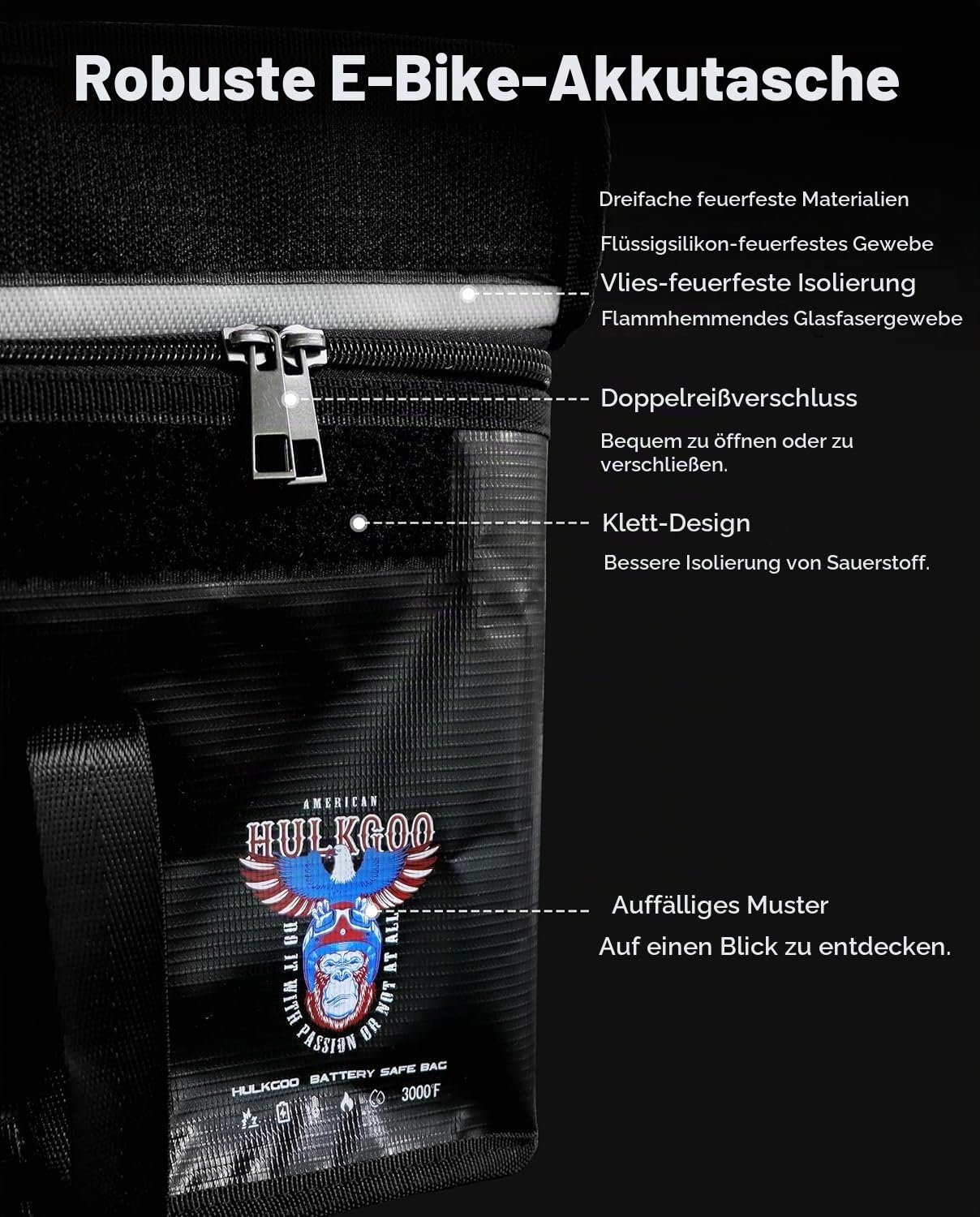 12 V 100 Ah LiFePO4 Lithium-Batterie, feuerfeste sichere Tasche, große Kapazität, explosionsgeschützte Batterietasche, LiPO-sichere Tasche, wasserdichte Batterie-Aufbewahrungsbox (35,6 x 24,1