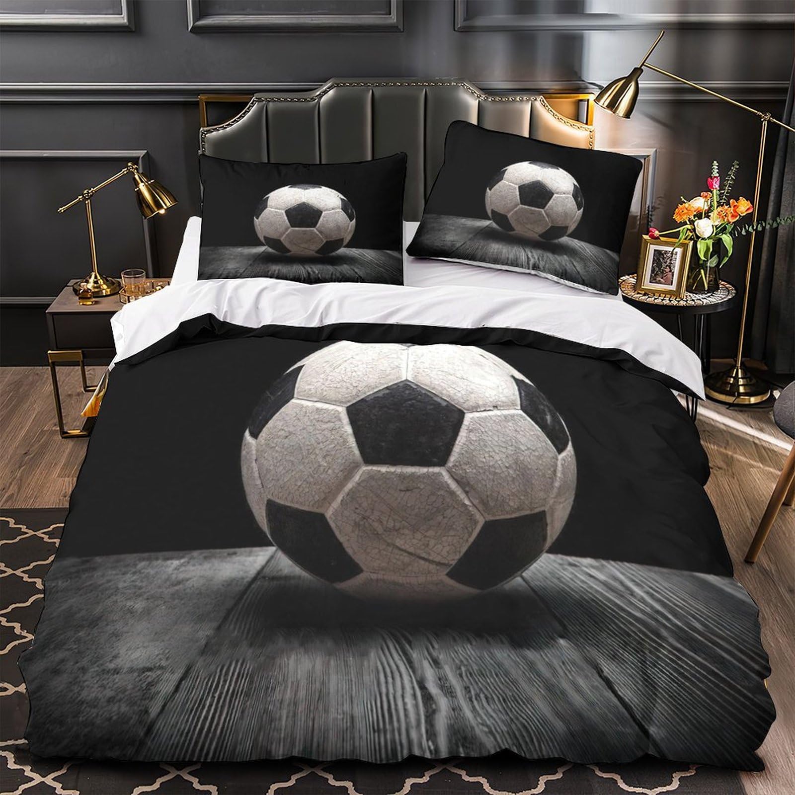Housse de couette design sportif vintage pour chambre de jeune