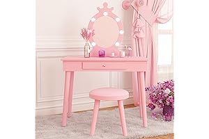 Toddler Vanity with Lighted Mirror for Glamour Adventures