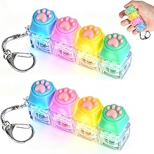2PCS Keyboard Fidget Toy, Cute Cat Paws Fidgets Keyboard with 4 Button, Mechanical Clicker Switch Light Up, Anxiety Relief Stress Fidget Toys for Kids and Adults, Travel Office Home