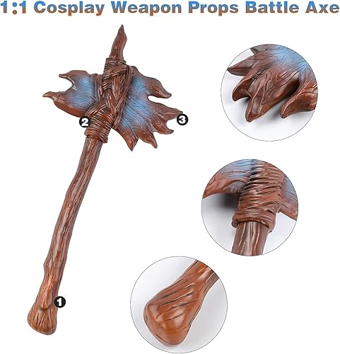 Miniatura 4 de CoserWorld Hacha falsa hacha de batalla de espuma sintética de 24 pulgadas de largo ideal para cosplay LARP y Halloween