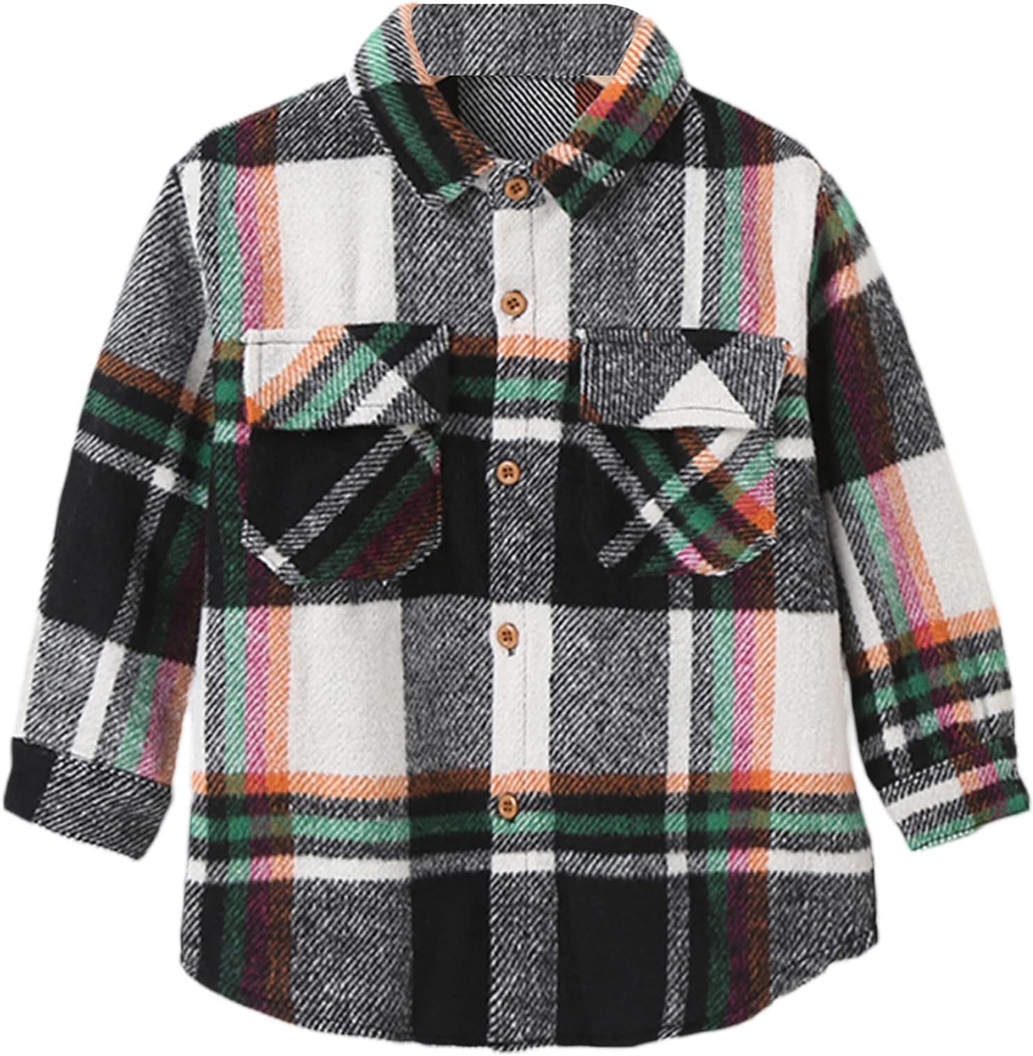 Toddler Baby Boy Girls Flannel Plaid Shirts Kids Long Sleeve Jacket Tops Winter Fall Outfits