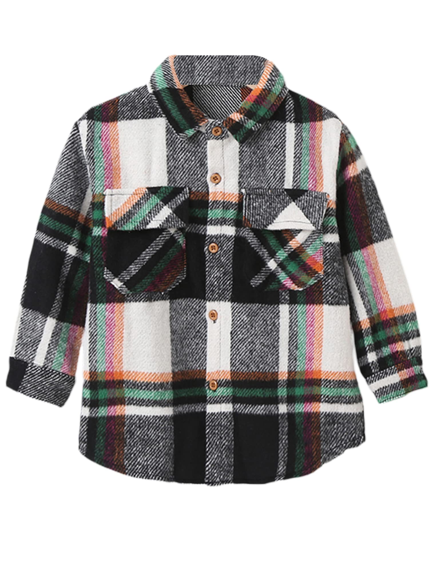 Toddler Baby Boy Girls Flannel Plaid Shirts Kids Long Sleeve Jacket Tops Winter Fall Outfits