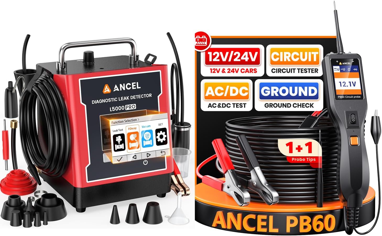 ANCEL PB60 Automotive Power Circuit Probe Tester with L5000 PRO Upgraded Smoke Machine Automotive
