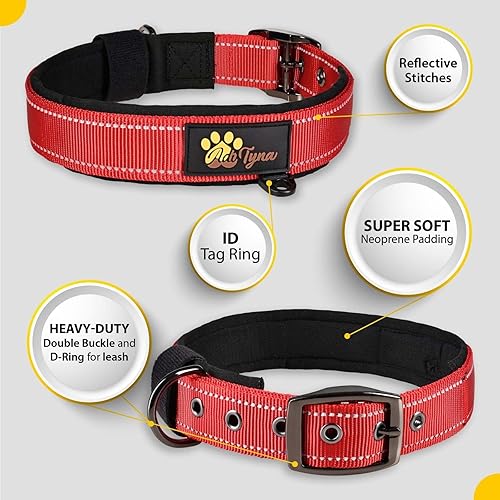 Miniatura 3 de Collar reflectante para perros grandes con correa para perro, doble asa acolchada con neopreno ultra suave
