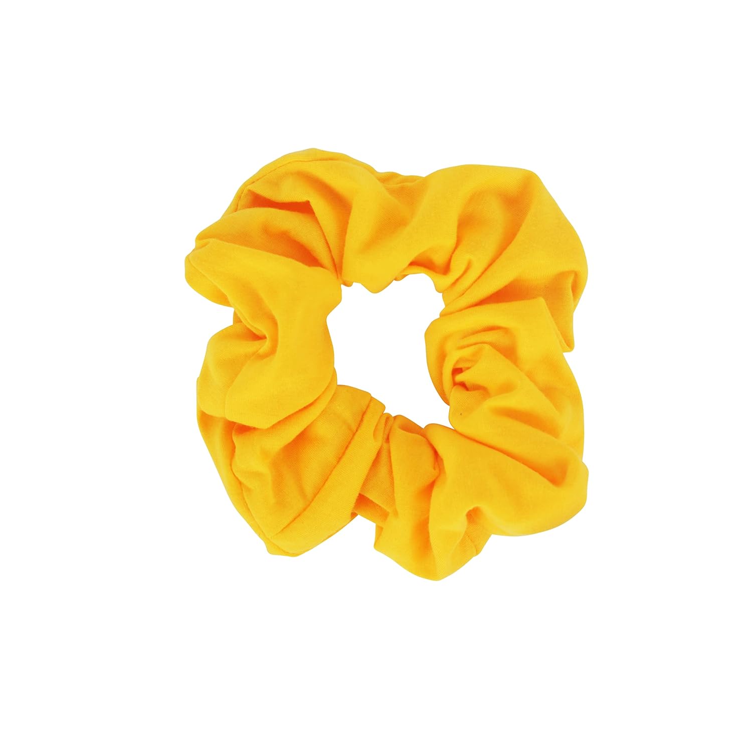 Jumbo Cotton Scrunchie Hair Tie - Yellow | Soft & Stylish
