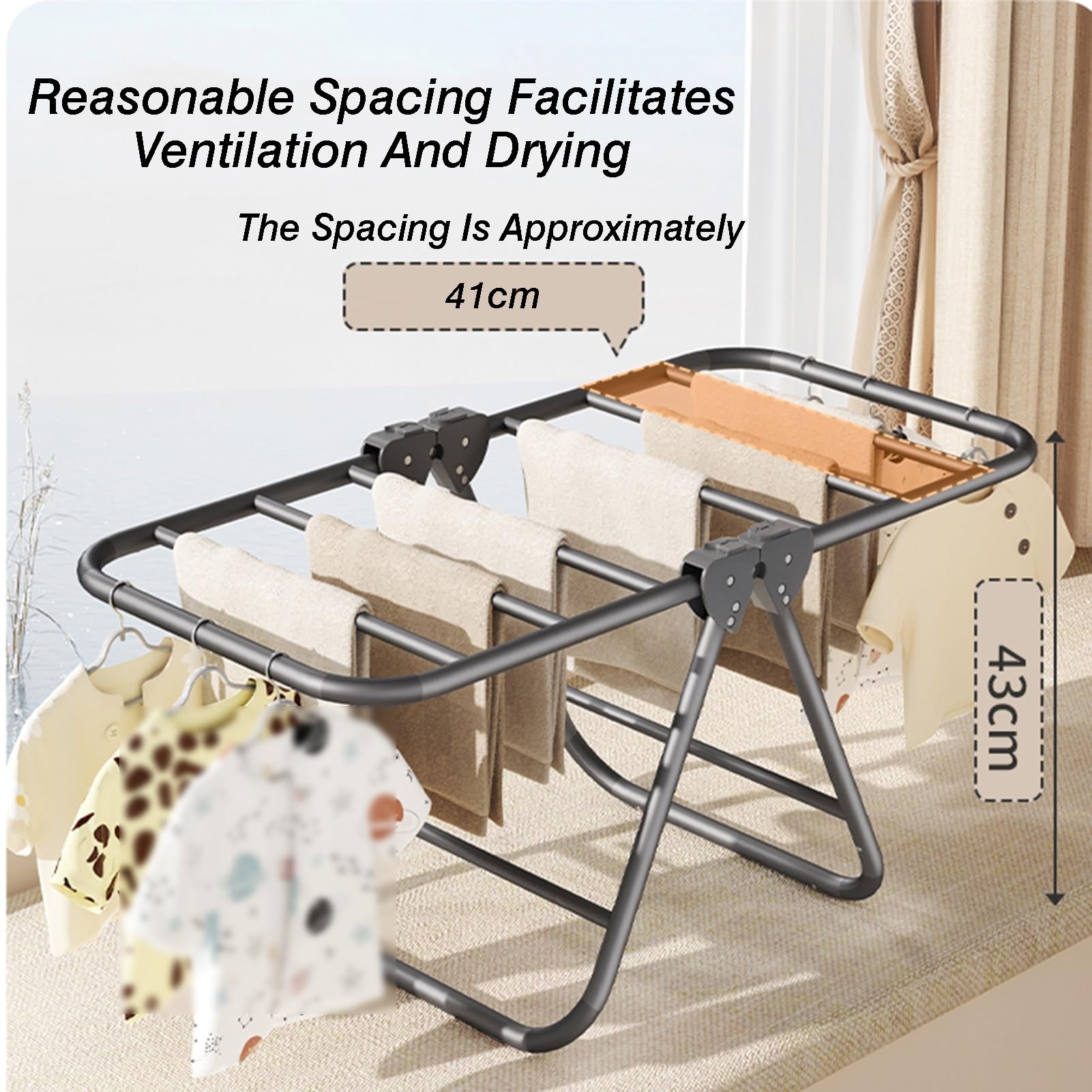 Wäscheständer, faltbarer Wäschetrocknerständer, tragbar, freistehend, platzsparendes Design, 30 kg Tragfähigkeit für den Haushalt